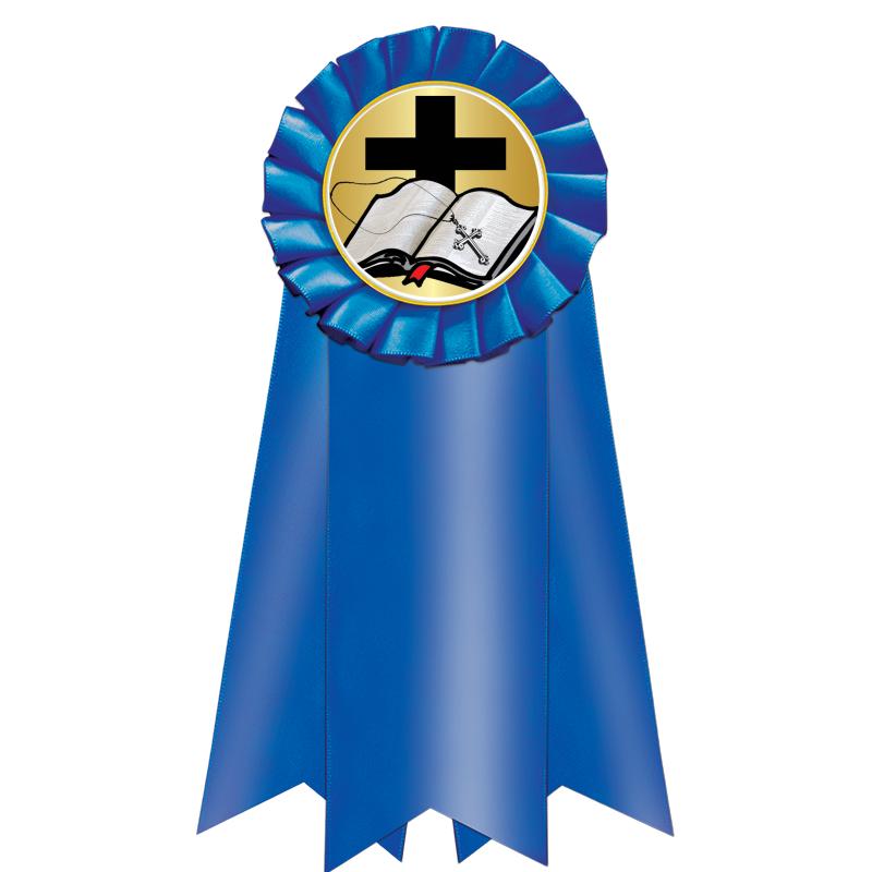 7" JUMBO BLUE MYLAR ROSETTE