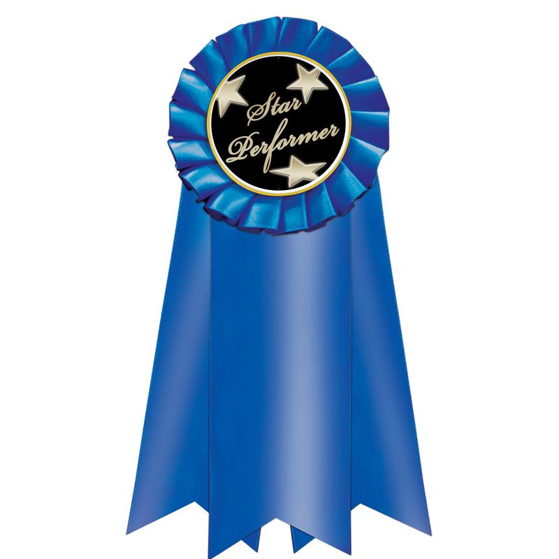 7" JUMBO BLUE MYLAR ROSETTE