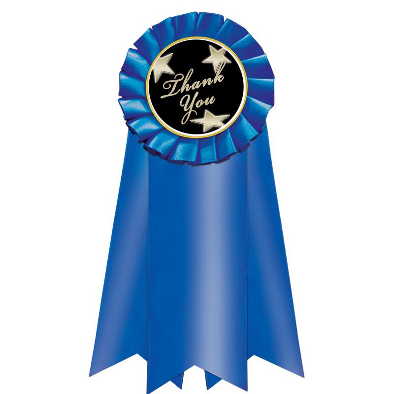 7" JUMBO BLUE MYLAR ROSETTE
