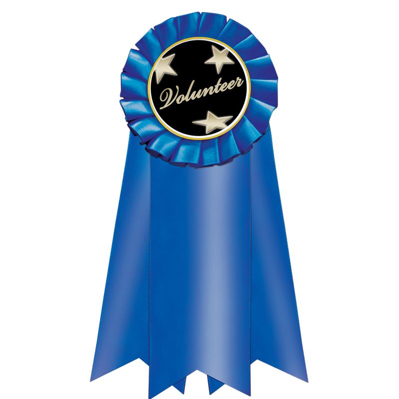 7" JUMBO BLUE MYLAR ROSETTE