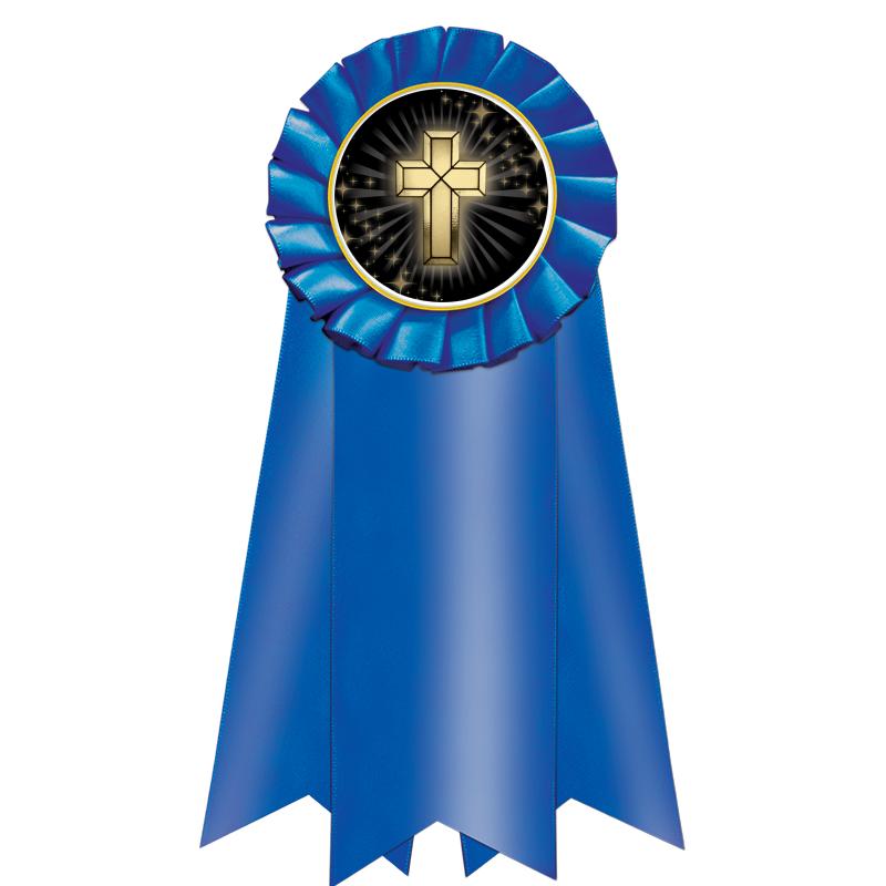 7" JUMBO BLUE MYLAR ROSETTE