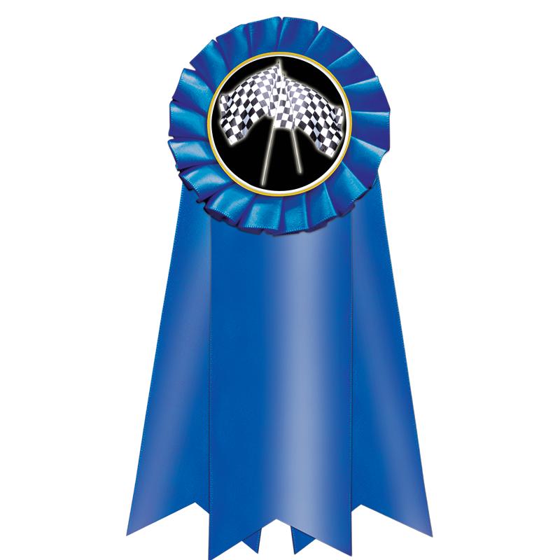 7" JUMBO BLUE MYLAR ROSETTE