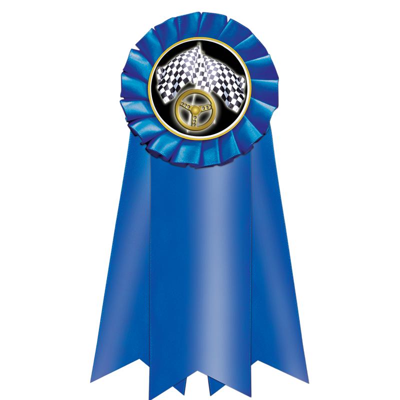 7" JUMBO BLUE MYLAR ROSETTE