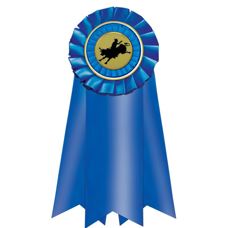 7" JUMBO BLUE MYLAR ROSETTE