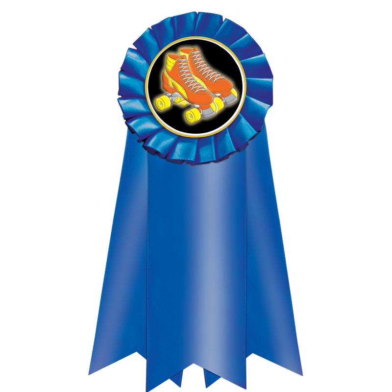 7" JUMBO BLUE MYLAR ROSETTE