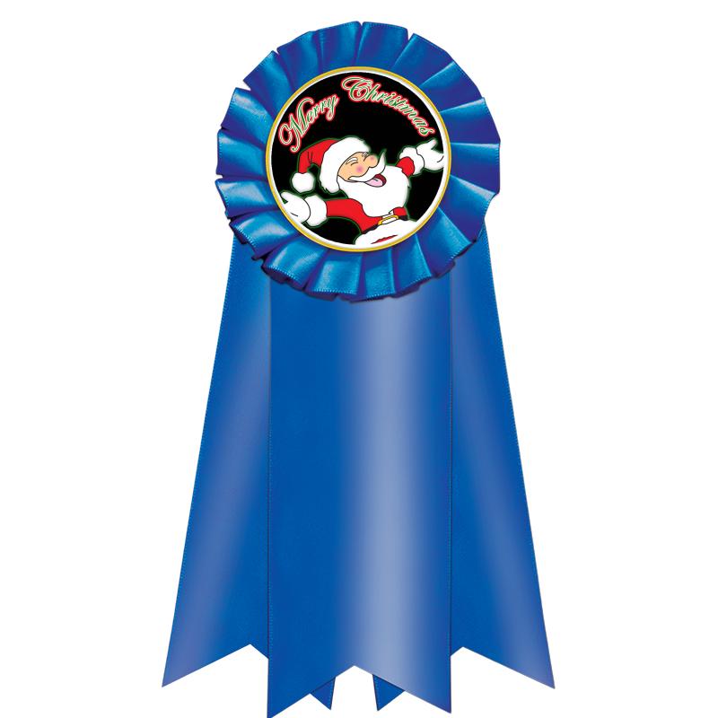 7" JUMBO BLUE MYLAR ROSETTE
