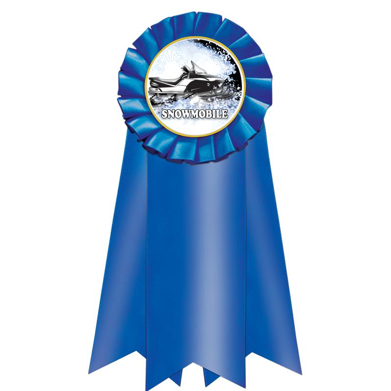7" JUMBO BLUE MYLAR ROSETTE