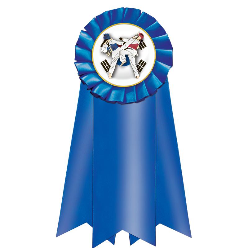 7" JUMBO BLUE MYLAR ROSETTE