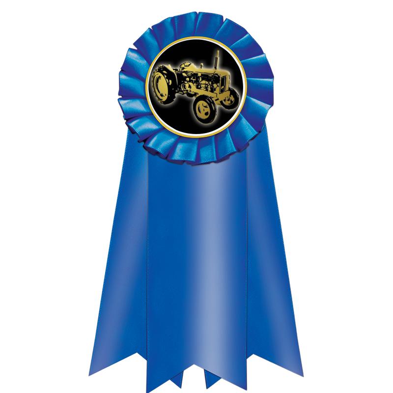 7" JUMBO BLUE MYLAR ROSETTE
