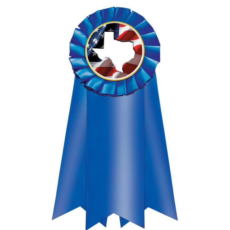 7" JUMBO BLUE MYLAR ROSETTE