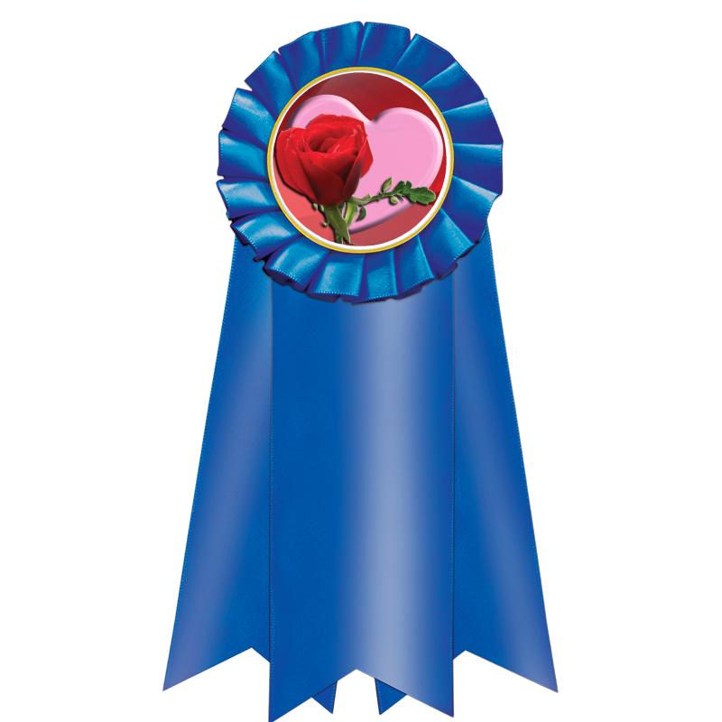 7" JUMBO BLUE MYLAR ROSETTE