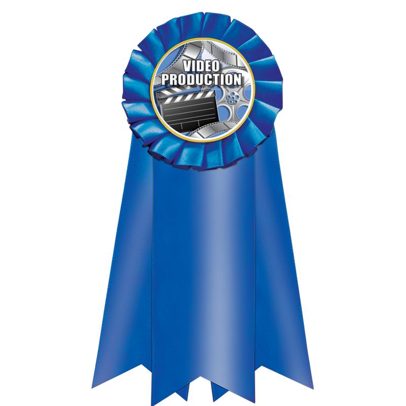 7" JUMBO BLUE MYLAR ROSETTE