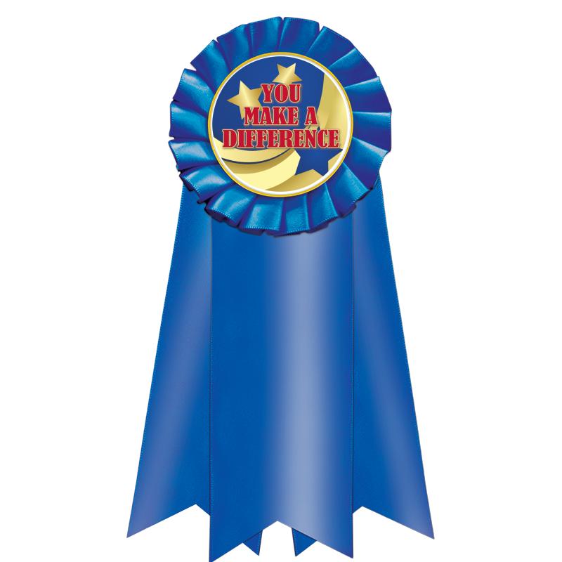 7" JUMBO BLUE MYLAR ROSETTE