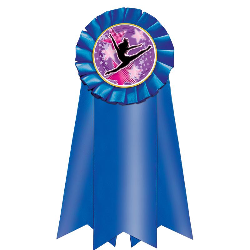 7" JUMBO BLUE MYLAR ROSETTE