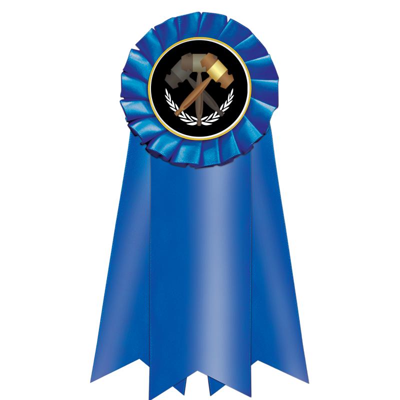 7" JUMBO BLUE MYLAR ROSETTE