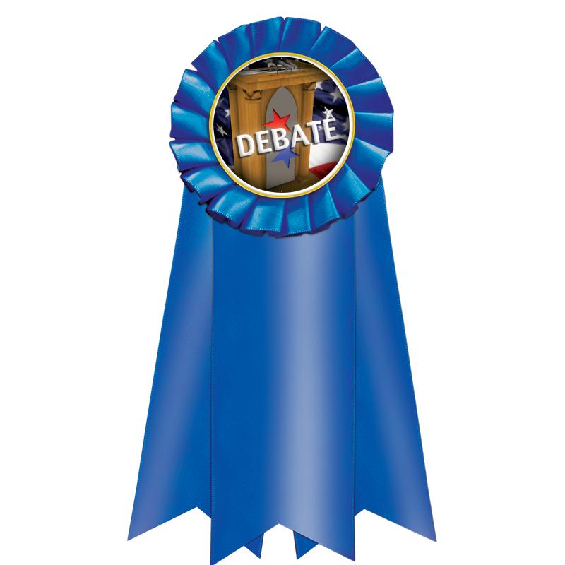 7" JUMBO BLUE MYLAR ROSETTE