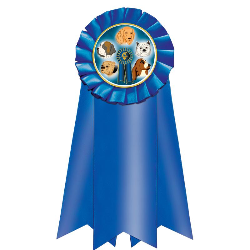 7" JUMBO BLUE MYLAR ROSETTE