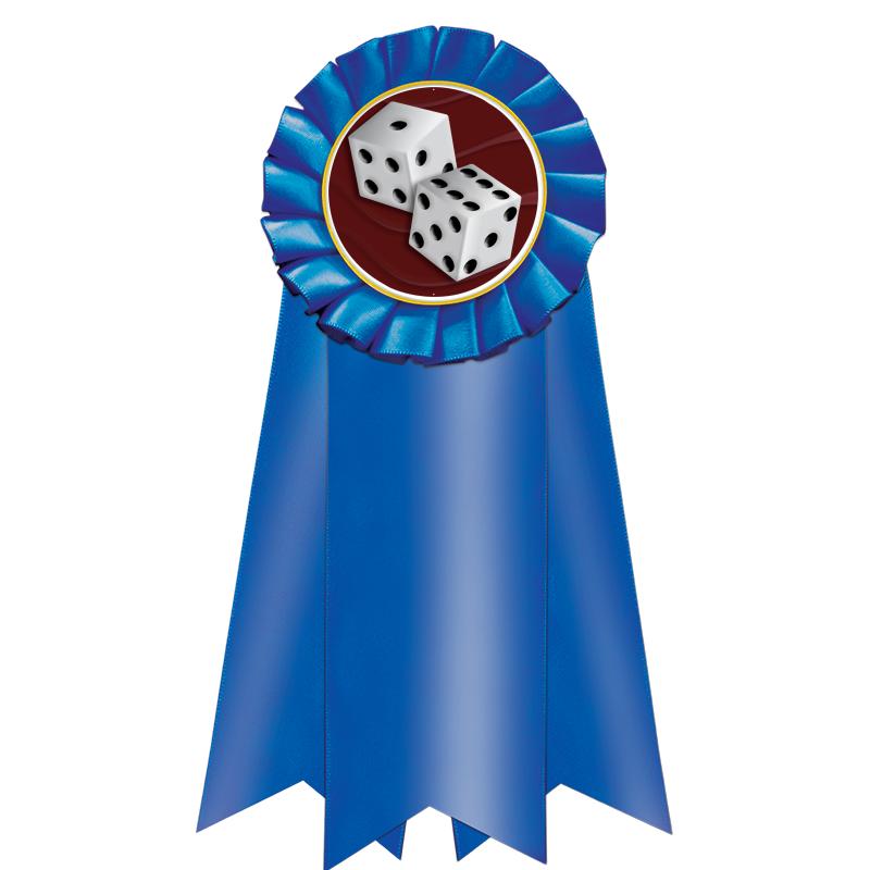 7" JUMBO BLUE MYLAR ROSETTE