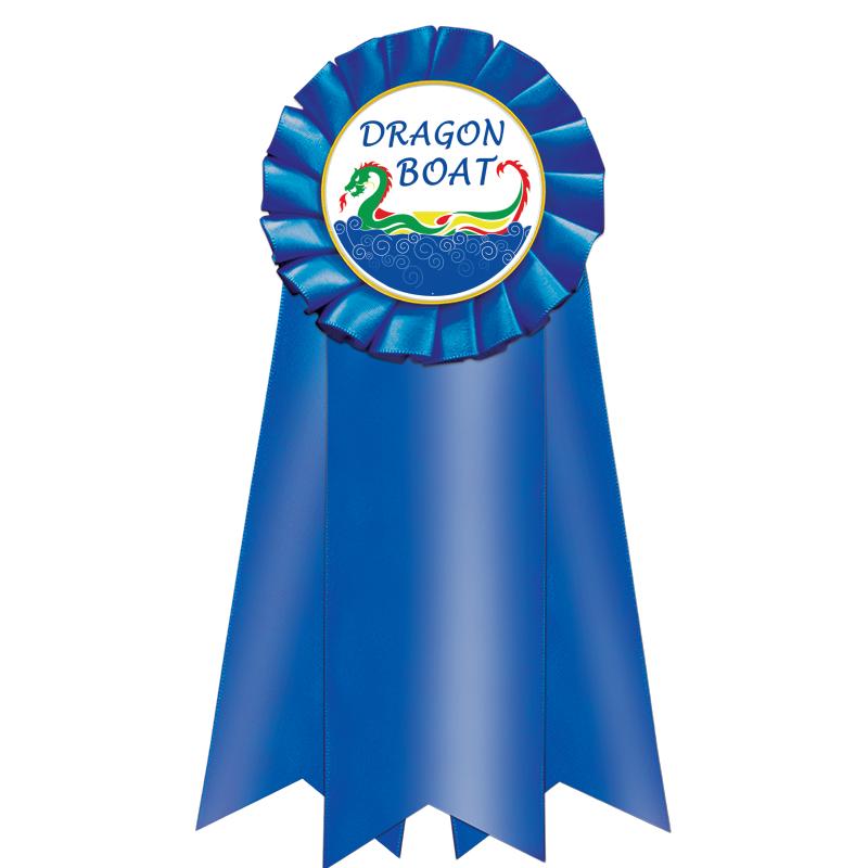 7" JUMBO BLUE MYLAR ROSETTE