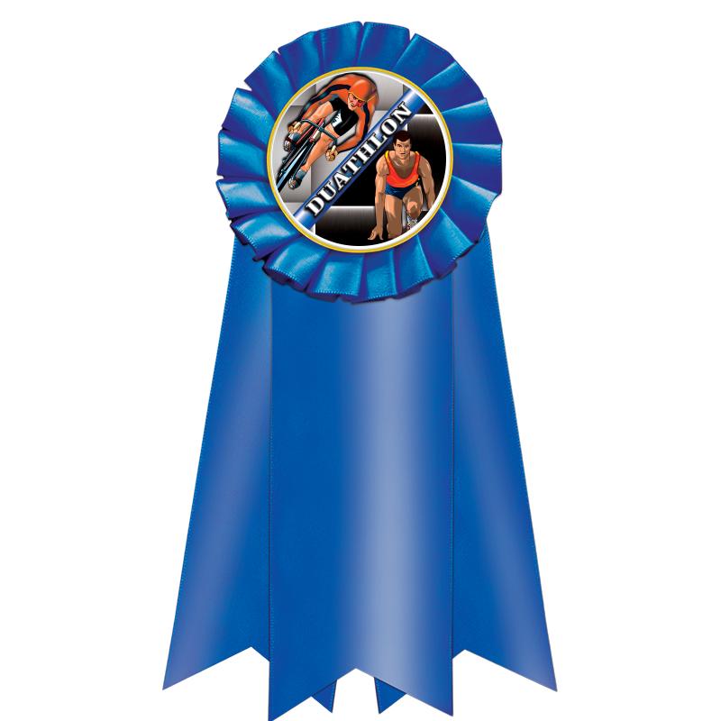 7" JUMBO BLUE MYLAR ROSETTE