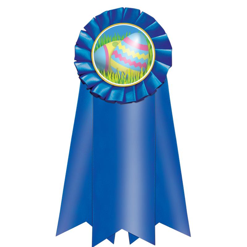 7" JUMBO BLUE MYLAR ROSETTE