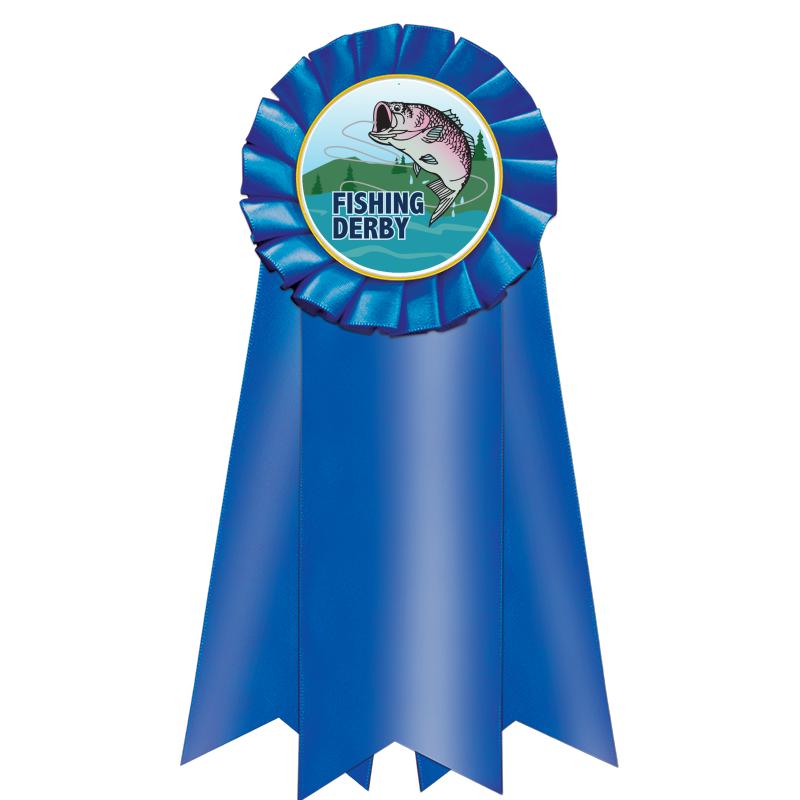 7" JUMBO BLUE MYLAR ROSETTE