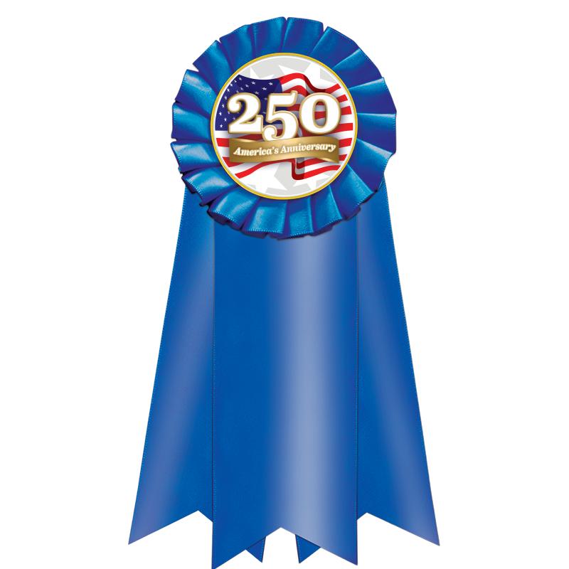 7" JUMBO BLUE MYLAR ROSETTE