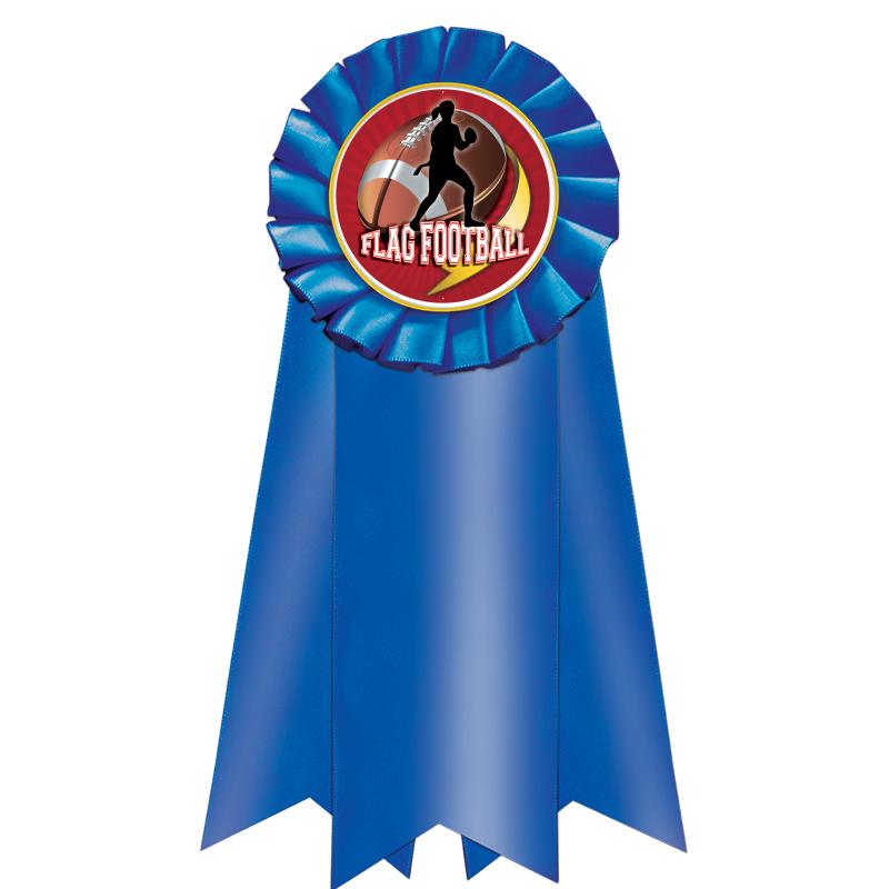 7" JUMBO BLUE MYLAR ROSETTE