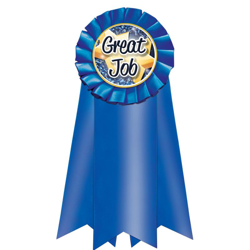 7" JUMBO BLUE MYLAR ROSETTE