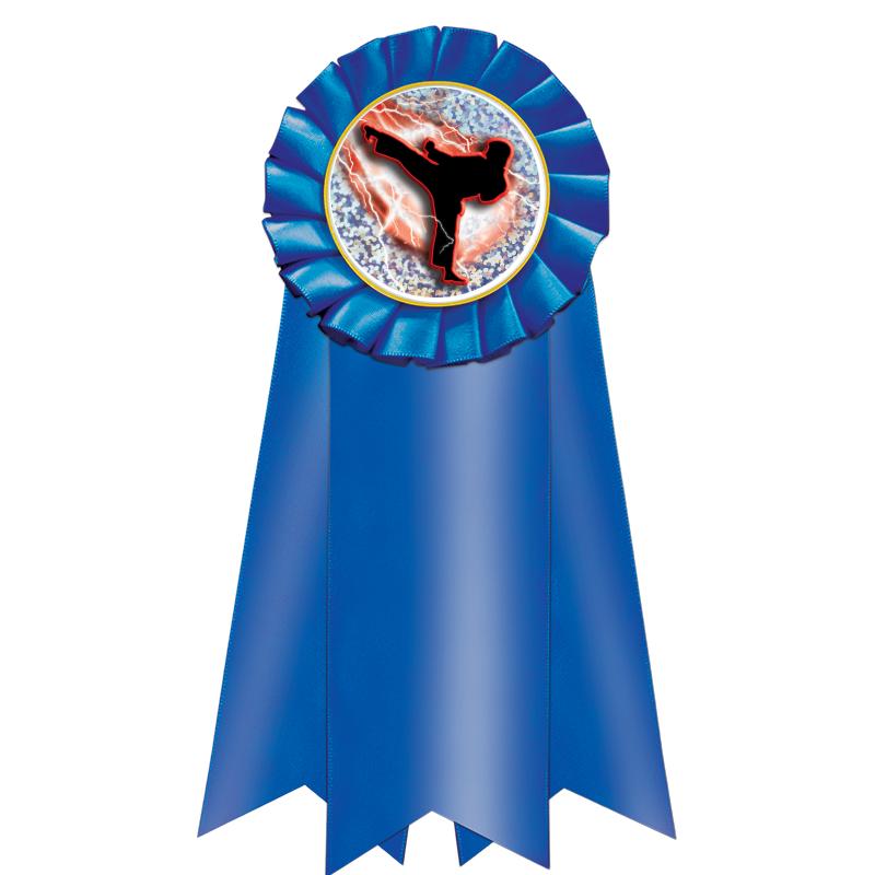 7" JUMBO BLUE MYLAR ROSETTE