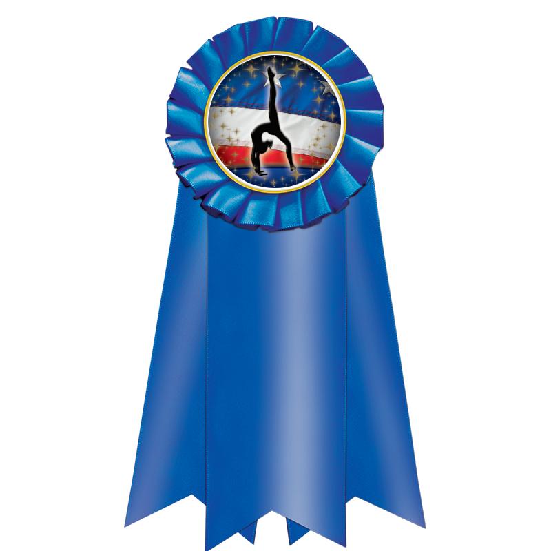 7" JUMBO BLUE MYLAR ROSETTE
