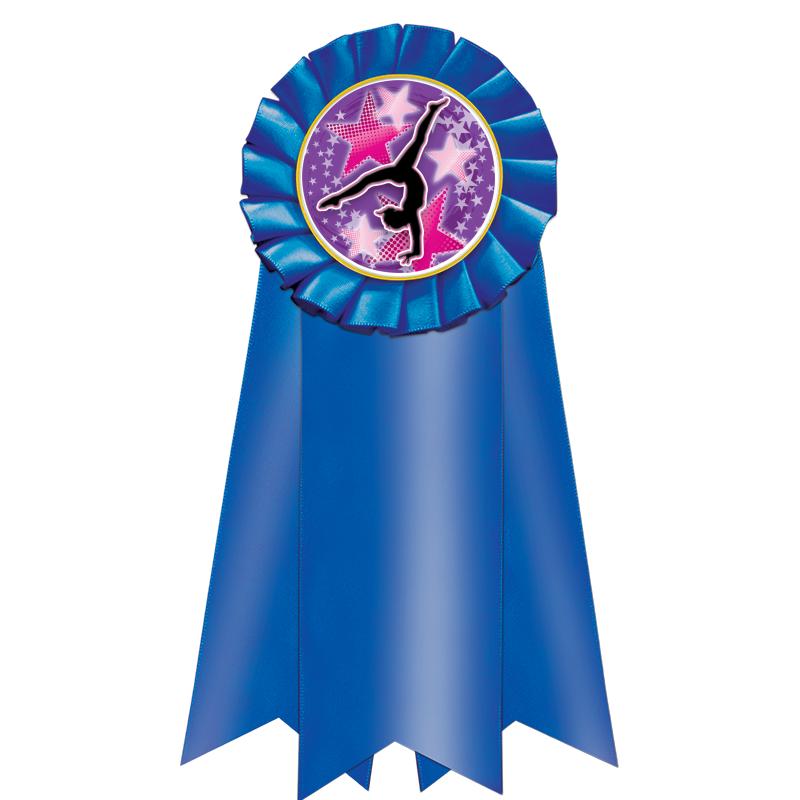 7" JUMBO BLUE MYLAR ROSETTE