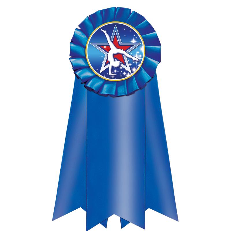 7" JUMBO BLUE MYLAR ROSETTE