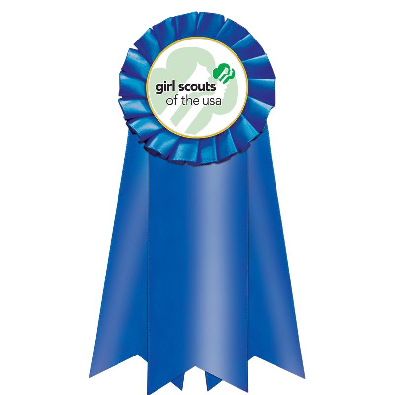 7" JUMBO BLUE MYLAR ROSETTE