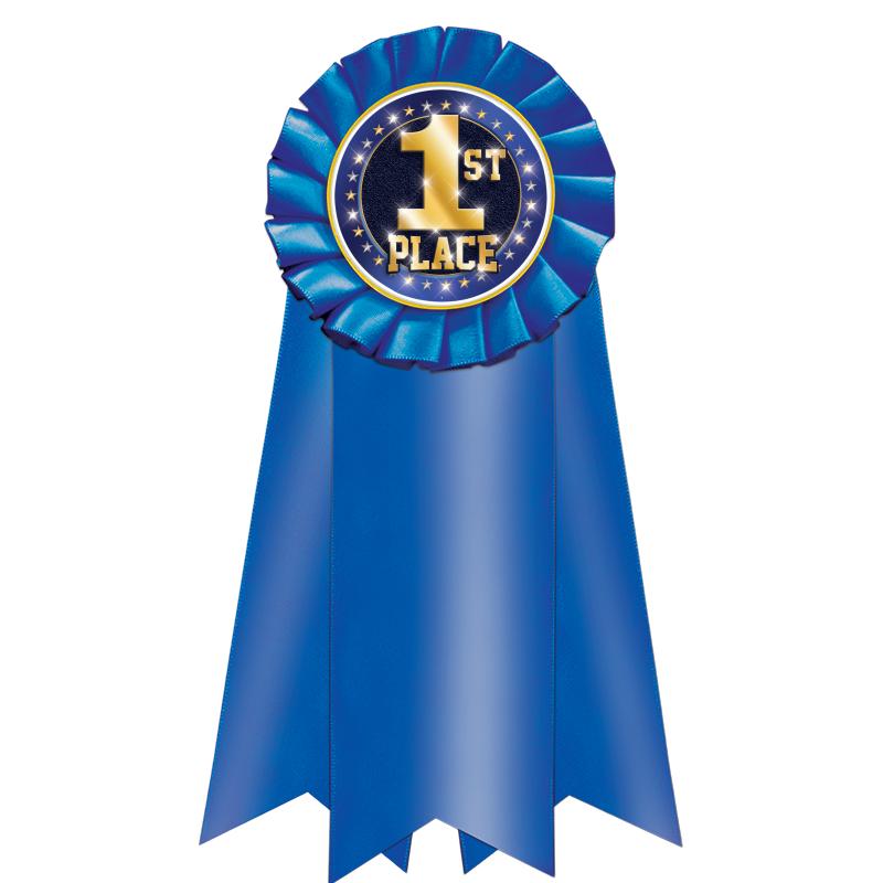 7" JUMBO BLUE MYLAR ROSETTE