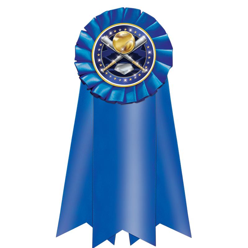 7" JUMBO BLUE MYLAR ROSETTE