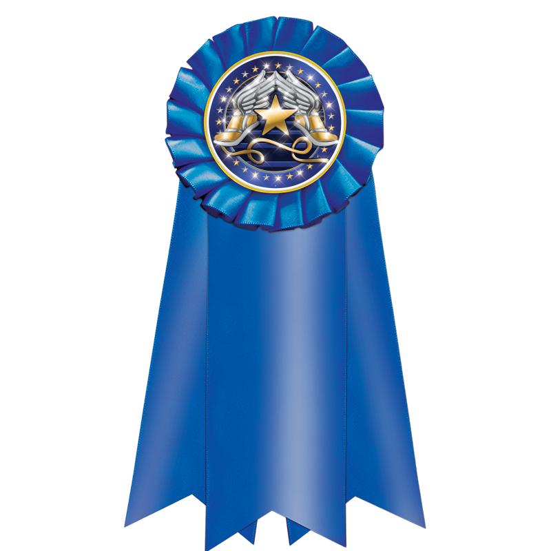 7" JUMBO BLUE MYLAR ROSETTE