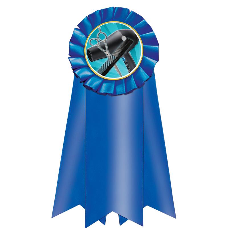 7" JUMBO BLUE MYLAR ROSETTE