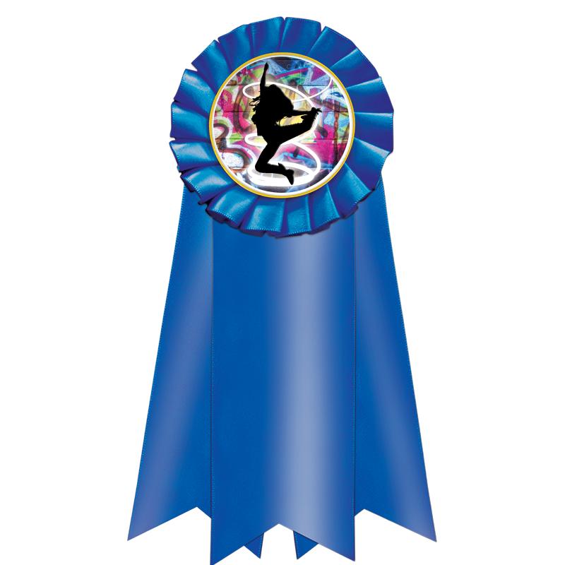 7" JUMBO BLUE MYLAR ROSETTE