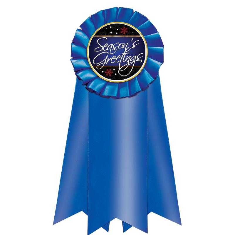 7" JUMBO BLUE MYLAR ROSETTE