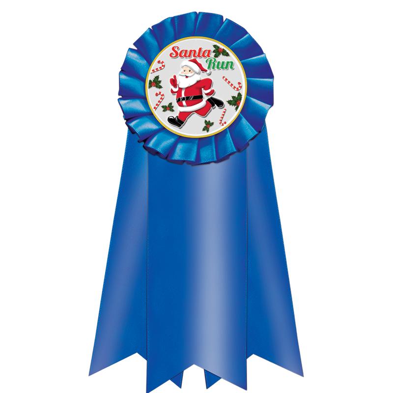 7" JUMBO BLUE MYLAR ROSETTE