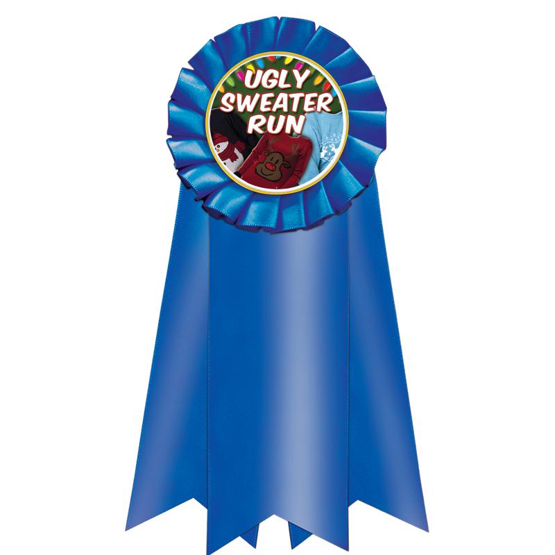 7" JUMBO BLUE MYLAR ROSETTE