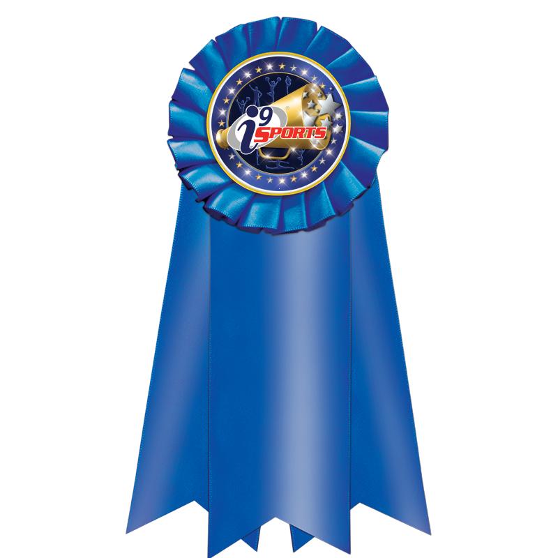 7" JUMBO BLUE MYLAR ROSETTE