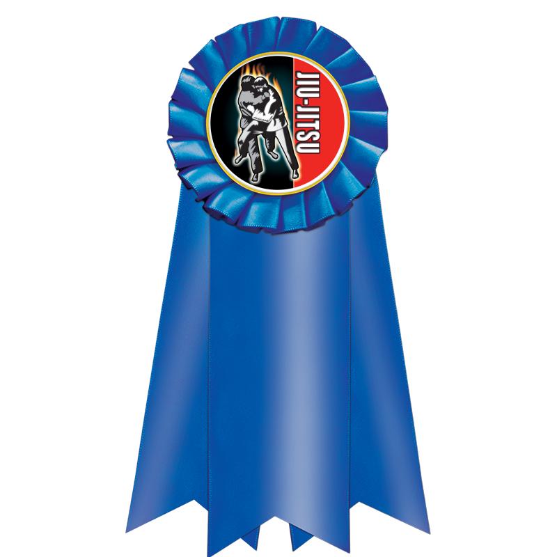 7" JUMBO BLUE MYLAR ROSETTE