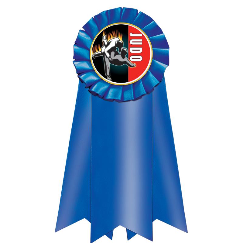 7" JUMBO BLUE MYLAR ROSETTE