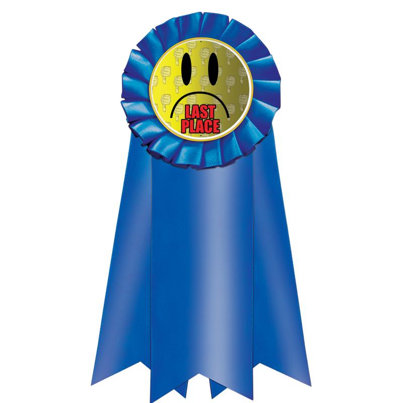 7" JUMBO BLUE MYLAR ROSETTE