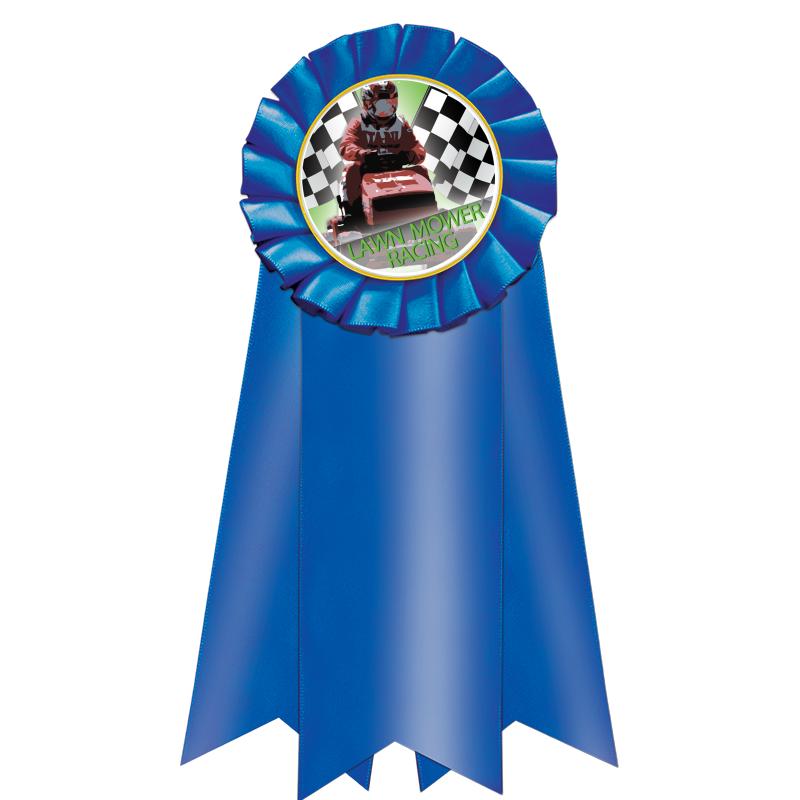 7" JUMBO BLUE MYLAR ROSETTE