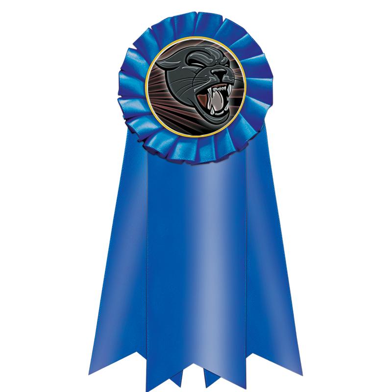 7" JUMBO BLUE MYLAR ROSETTE