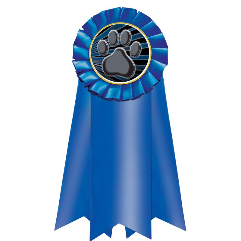7" JUMBO BLUE MYLAR ROSETTE