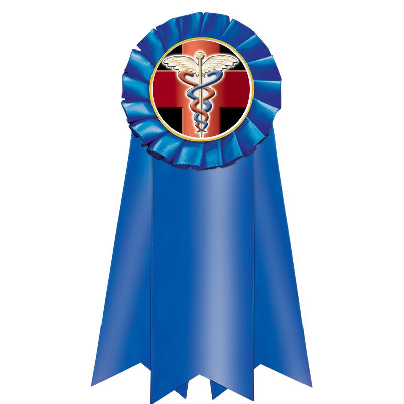 7" JUMBO BLUE MYLAR ROSETTE